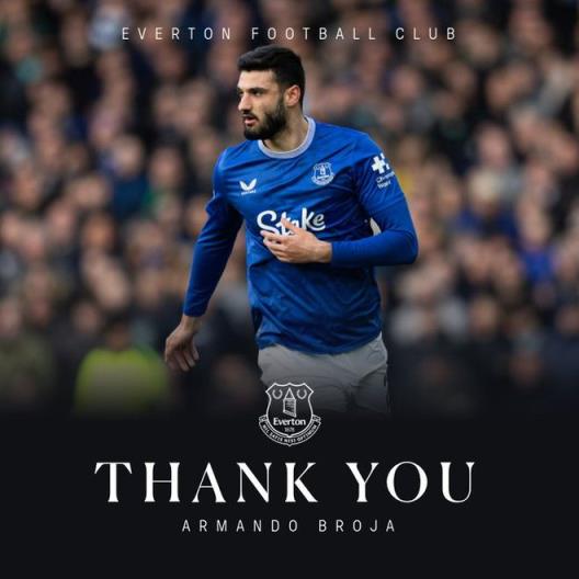 埃弗頓確認(rèn)布羅亞、哈里森等4人租借期滿后將離隊(duì)